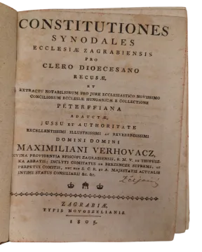185. Constitutiones synodales Ecclesiae Zagrabiensis pro clero dioecesano recusae
