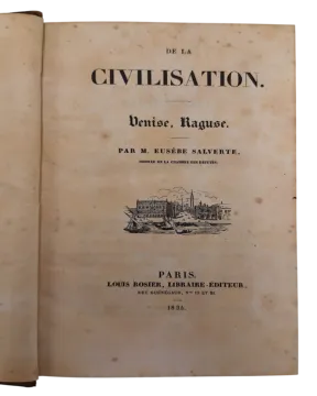 195. Eusebe Salverte: De la civilisation. Venise, Raguse