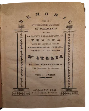 081. Ivan Katalinić: Memorie degli avvenimenti successi in Dalmazia