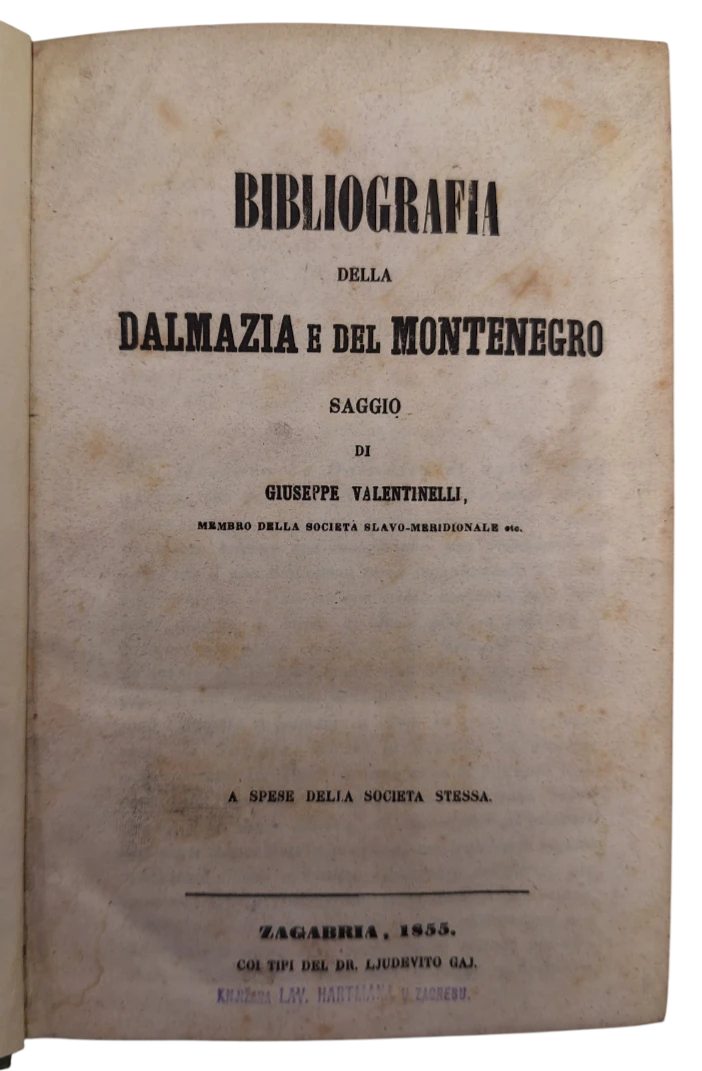 091. Giuseppe Valentinelli: Bibliografia della Dalmazia e del Montenegro