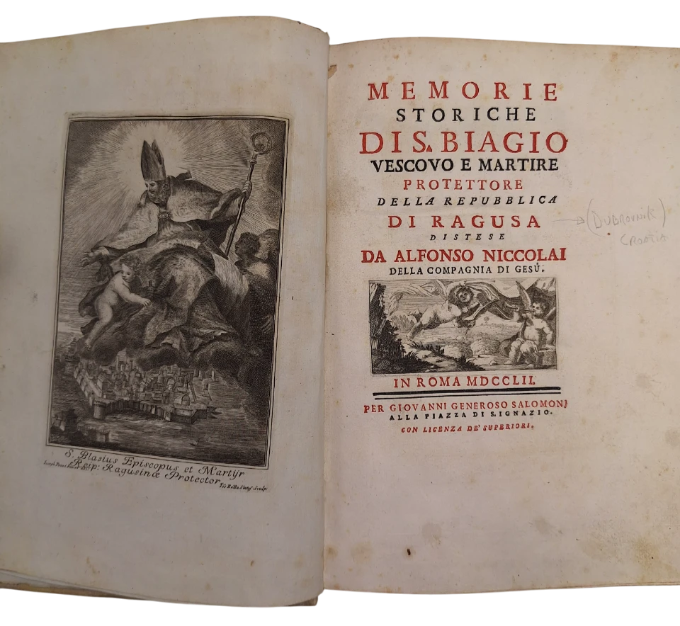 072. Alfonso Niccolai: Memorie storiche di S. Biagio vescovo e martire protettore della Repubblica di Ragusa