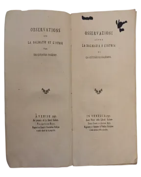 075. Julije Bajamonti: Osservazioni sopra la Dalmazia e l’Istria = Observations sur la Dalmatie et l’Istrie