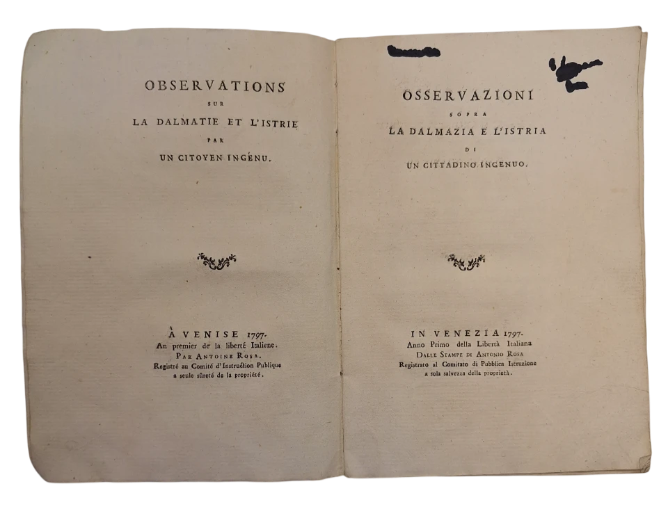 075. Julije Bajamonti: Osservazioni sopra la Dalmazia e l’Istria = Observations sur la Dalmatie et l’Istrie