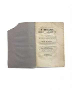 062. Augustissimi Regis Württembergiae Guilielmi festum natalitium. die XXVII. Septembris ante concionem sacram in Aula Nova oratione solenni celebrandum indicit Rector et Senatus Literarum Universitatis Tubingensis 1827.