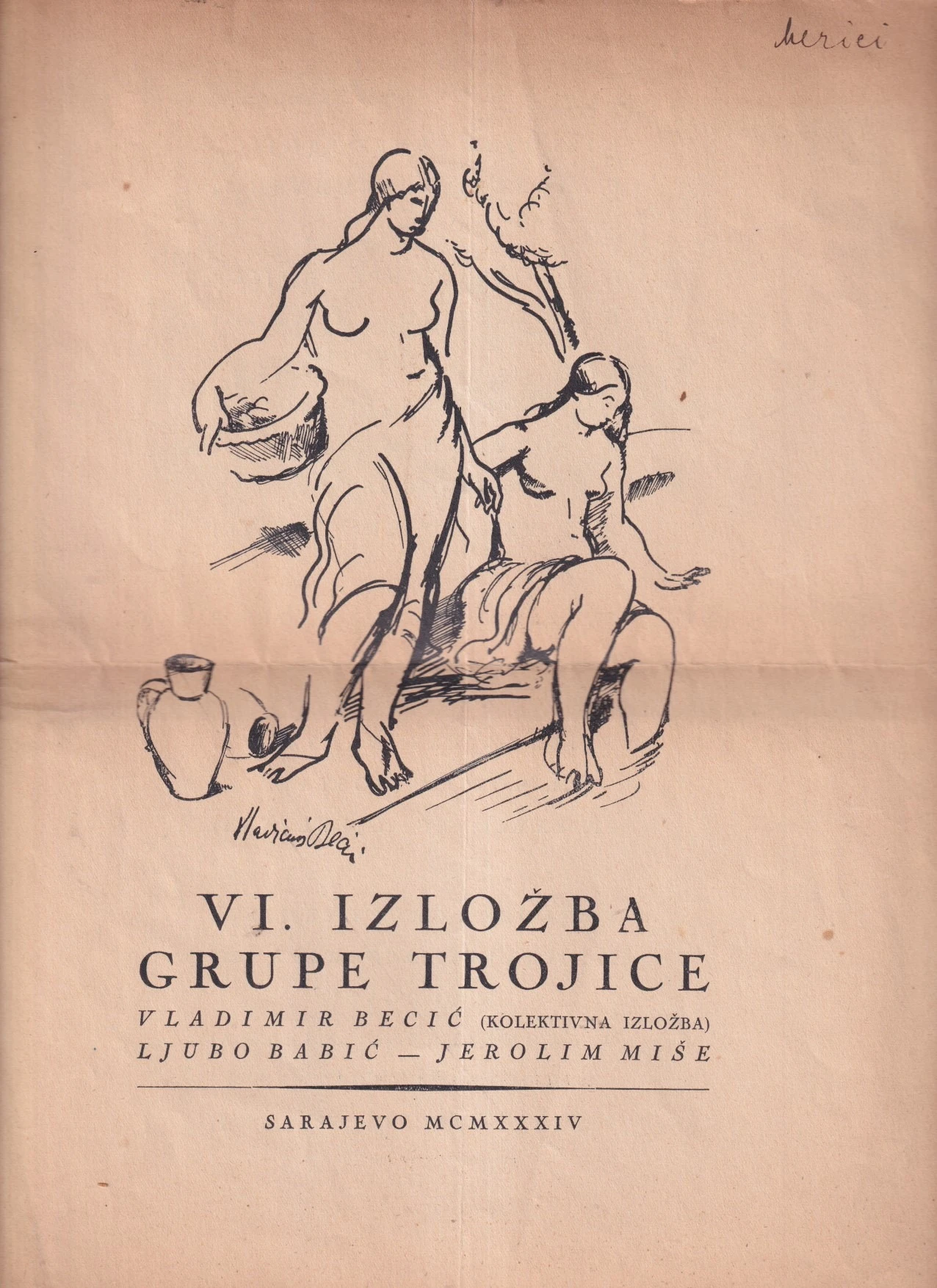 26. VI. Izložba grupe trojice – Vladimir Becić, Ljubo Babić, Jerolim Miše