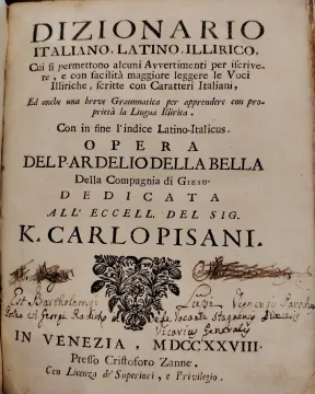 30. Ardelio Della Bella: Dizionario Italiano, Latino, Illirico