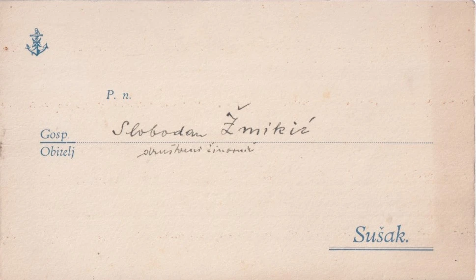 34. Pozivnica (plan i raspored puta) Poziv na izlet činovništva Jadranske plovidbe d.d.