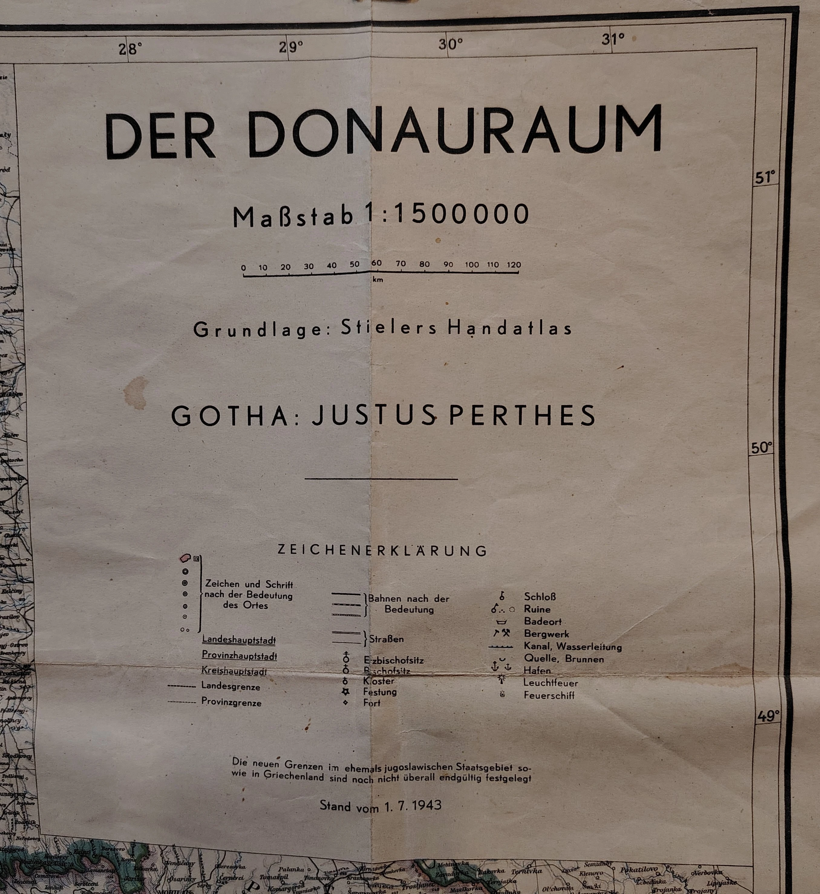 56. Justus Perthes: Der Donauraum (Podunavlje) – zemljopisna karta