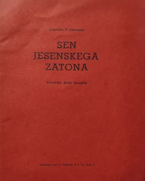 63. Gabrielle D'Annunzio: Sen jesenskega zatona