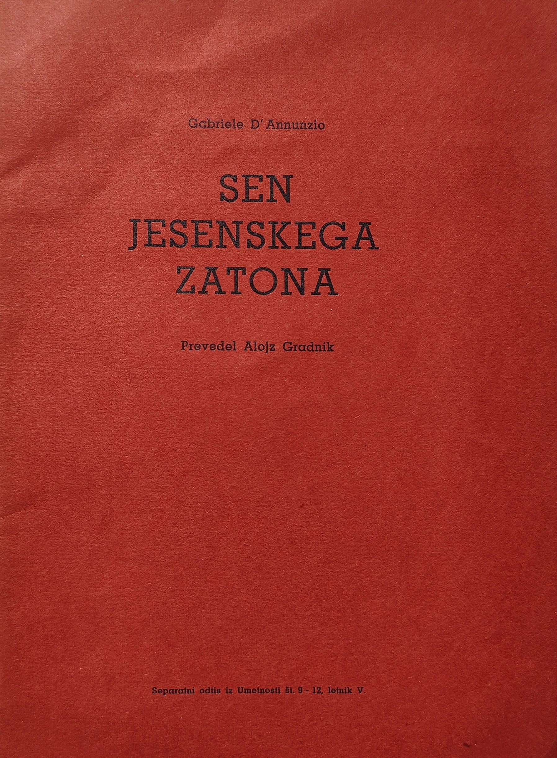63. Gabrielle D'Annunzio: Sen jesenskega zatona
